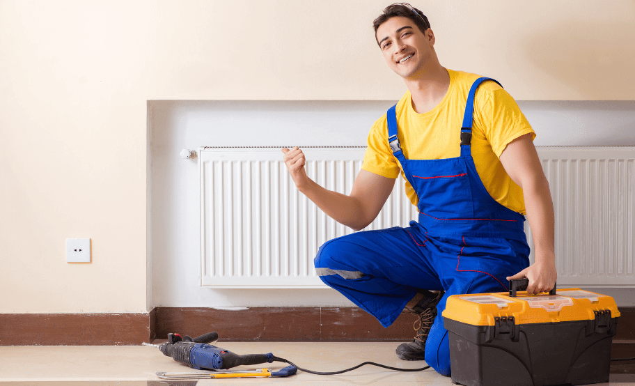 person working on HVAC system