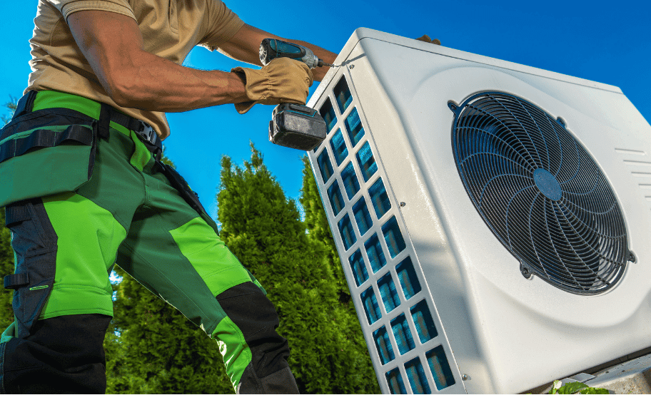 person repairing hvac system